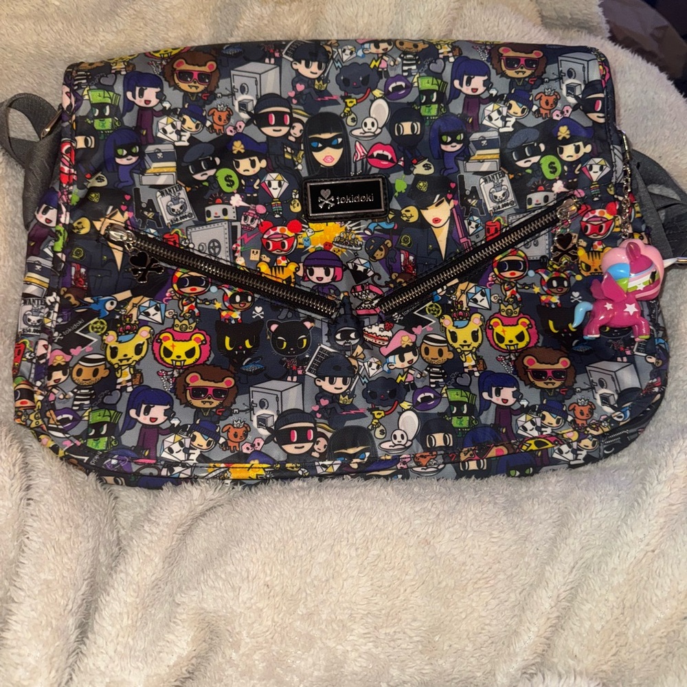 Tokidoki Rare vintage Robbery messenger bag with Unicorno charm